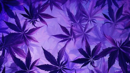 Background with Lavender marijuana leaves - obrazy, fototapety, plakaty