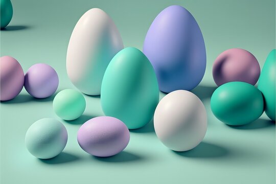 Minimal product background for Easter. 3D render