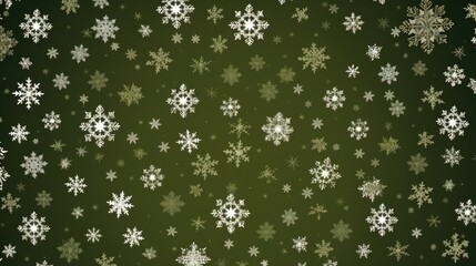 Background with snowflakes in Olive color.