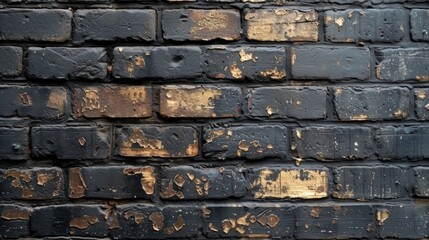 a close up of a brick wall with paint peeling off of the bricks and rusting off of the paint.