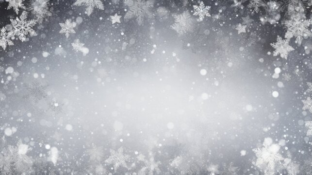 Background with snowflakes in Silver color