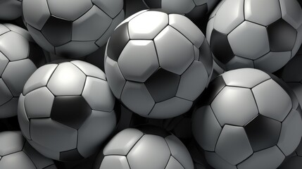 Background with soccer balls in Gray color.