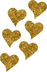 Gold Glitter Hearts