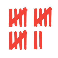 Obraz premium red tally mark