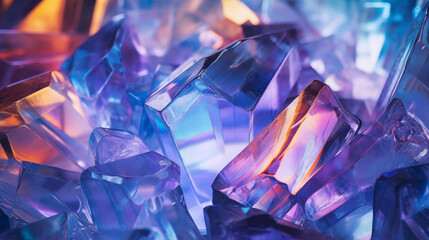  Piękne błyszczące tło diamentowe z niebieskimi kawałkami szkła, z odbiciem 