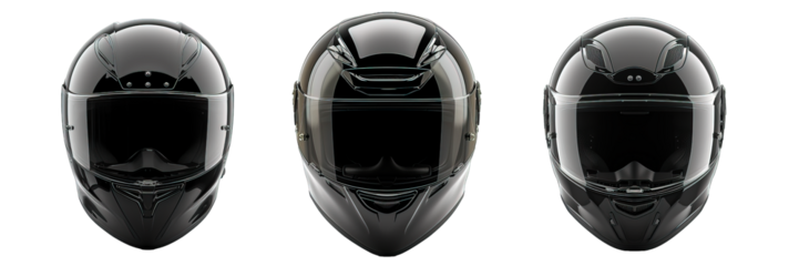front view of motorbike helmet isolated on transparent background ,generative ai