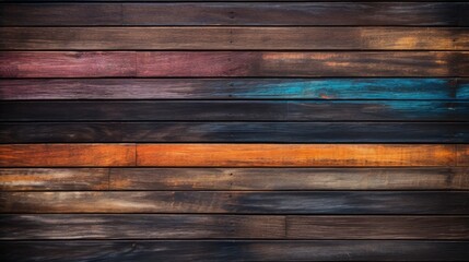 Colorful rich black background and texture of wooden boards