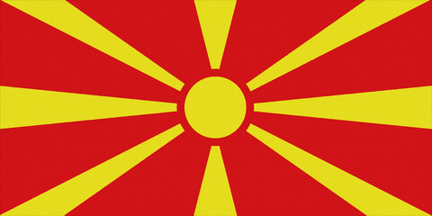 Flag of Republic of North Macedonia on a textured background. Concept collage.