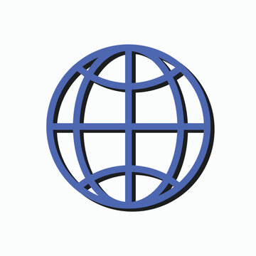 blue globe network internet connection icon