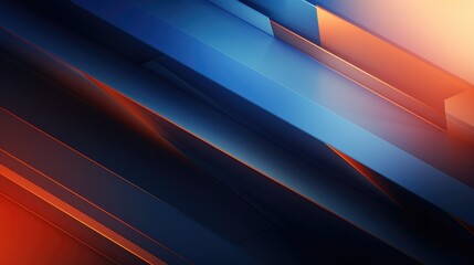 Futuristic geometry background with gradient blue and orange