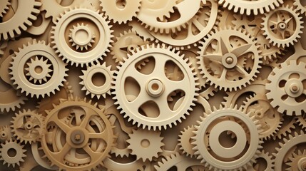 Gears Background in Beige color