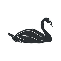 Swan Icon Silhouette Illustration. Bird Vector Graphic Pictogram Symbol Clip Art. Doodle Sketch Black Sign.