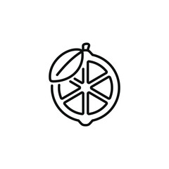 Lemon line icon isolated on transparent background