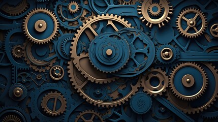 Gears Background in Sapphire color.