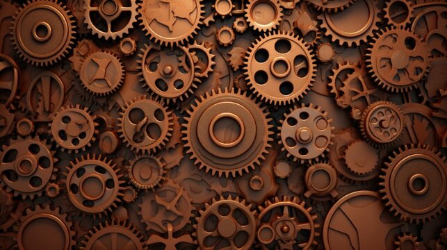 Gears Background in Rust color