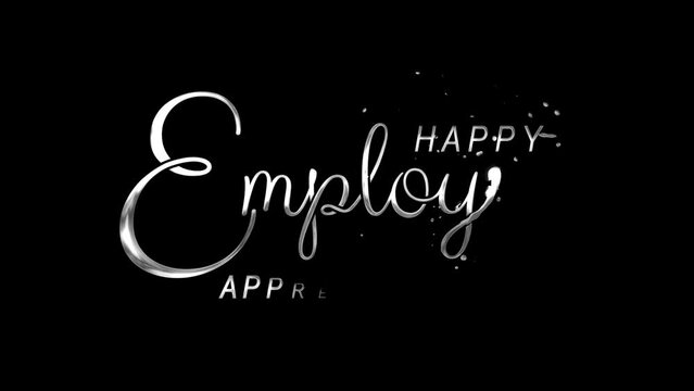 Happy Employee Appreciation Day Text Animation on Silver Color. Great for Happy Employee Appreciation Day Celebrations, for banner, social media feed wallpaper stories.