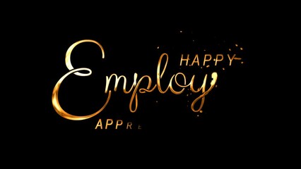 Happy Employee Appreciation Day Text Animation on Gold Color. Great for Happy Employee Appreciation Day Celebrations, for banner, social media feed wallpaper stories.