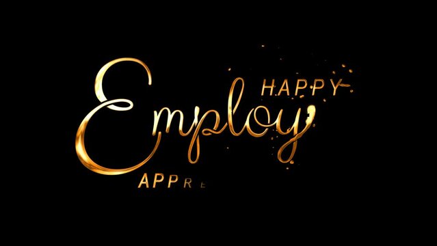 Happy Employee Appreciation Day Text Animation on Gold Color. Great for Happy Employee Appreciation Day Celebrations, for banner, social media feed wallpaper stories.