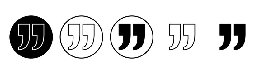 Quote icon set. Quotation mark symbol.