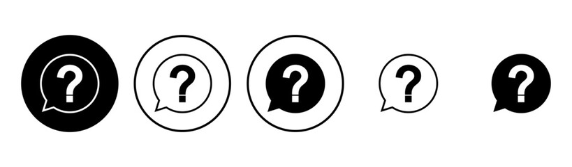 Question icon set. question mark icon vector.