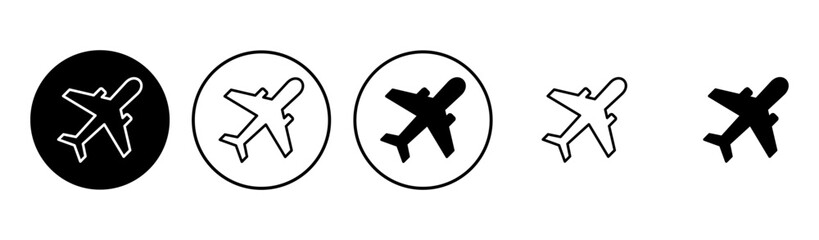 Plane icon set. Airplane icon vector. Flight transport symbol. Travel illustration. Holiday symbol