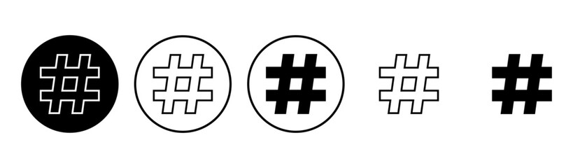 Hashtag icon set. hashtag symbol