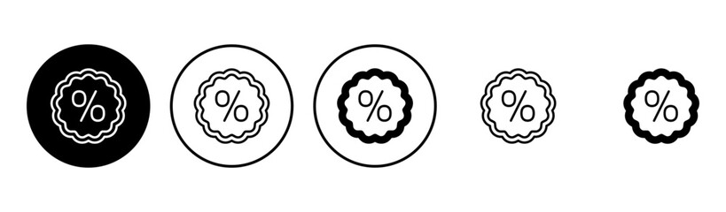 Discount icon set. Discount tag icon.