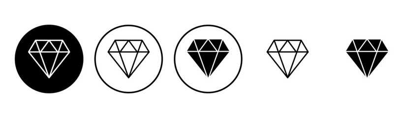 Diamond icon set. diamond gems vector icon.