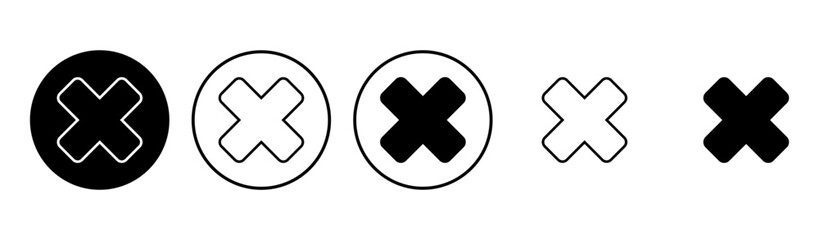 Close icon set. Delete icon vector. cross sign