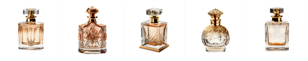luxury perfume bottle on transparent background