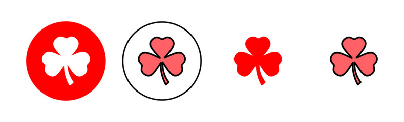 Clover icon set illustration. clover sign and symbol. four leaf clover icon.