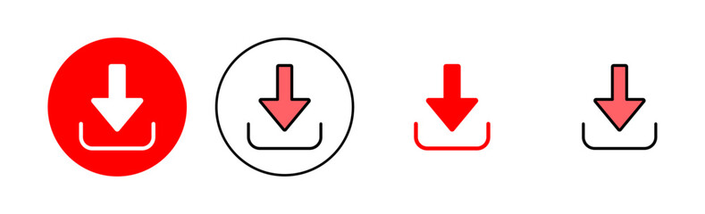 Download icon set illustration. Download sign and symbol