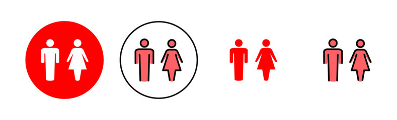 Man and woman icon set illustration. male and female sign and symbol. Girls and boys