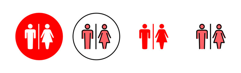 Toilet icon set illustration. Girls and boys restrooms sign and symbol. bathroom sign. wc, lavatory