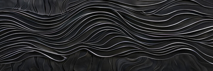 black background with a wave, generative AI