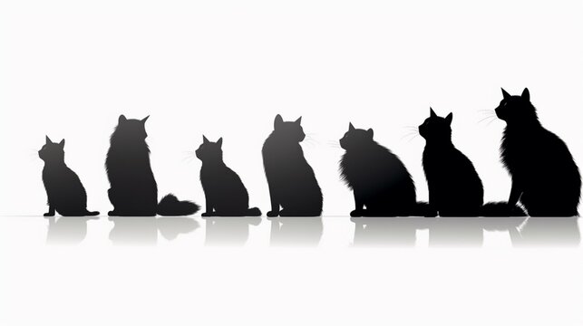 Une collection lgante de silhouettes de chats vectorie Ai Generative