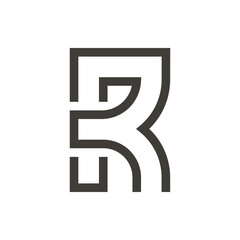 Obraz premium Monogram R design vector logo. Monogram initial letter mark R logo design. Monogram design vector logo. Monogram initial letter mark R logo design. Simple R monogram. Monogram R design logo