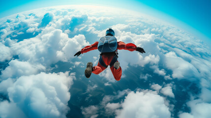an individual conquering a fear by skydiving, showcasing the courage and determination to overcome personal obstacles