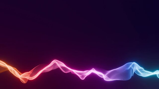 abstract colorful futuristic animated wave lines background, 4k seamless loop backdrop video as technology concept