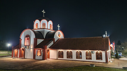 Orthodox Christian church in the night