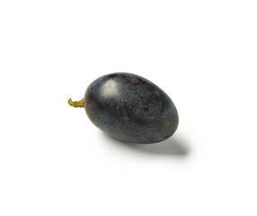 Sweet black grape on white background