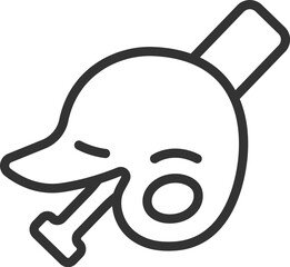 野球のアイコン（線画）のイラスト