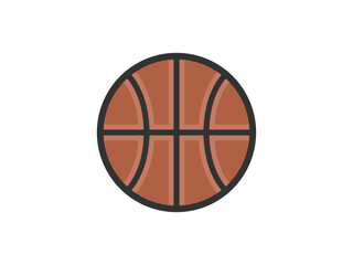 バスケットボールのアイコン（線画カラー）のイラスト