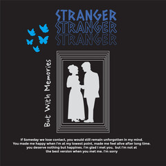 vector graphic illustration with broken relationship silhouette design, street fashion style for print t shirt design