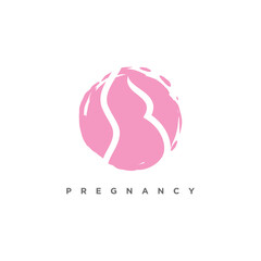 Pregnant logo vector design element icon with creative style