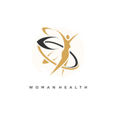 Beauty health logo vector design element icon for woman with creative style