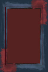 Abstract Artistic Background with Textured Red and Blue Border