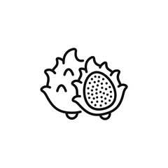 Dragon fruit line icon isolated on white background
