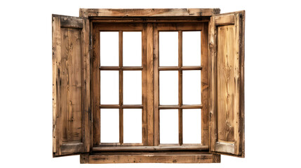 Rural wooden window, cut out - stock png.