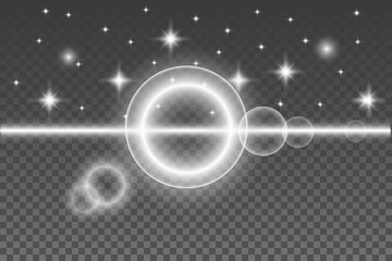 glowing space illustration. vector lights and sparks isolated. Vector illustration
